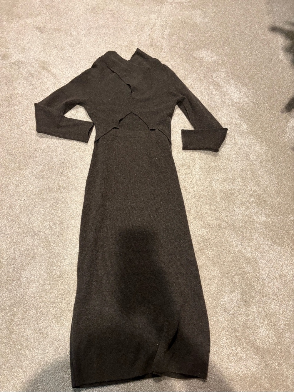 Dark grey/dark brown sweater dress